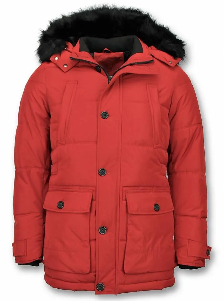 Winter Jacket Men | Warm Winter Coat 4Pocet  Red |