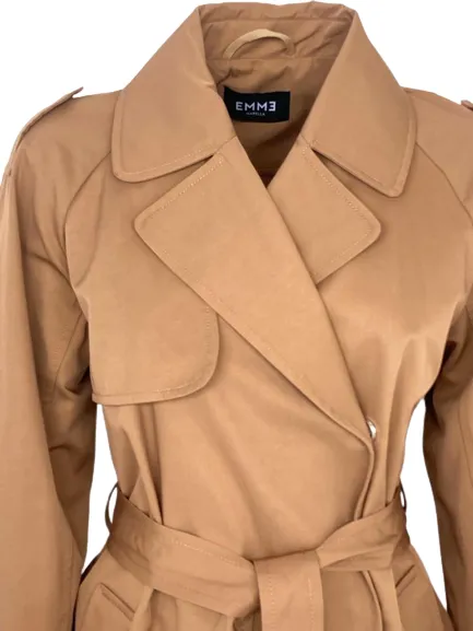 Women's belted trench coat.