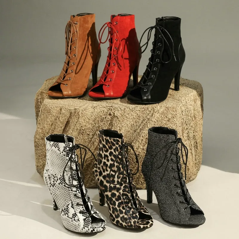 women's peep toe ankle boots