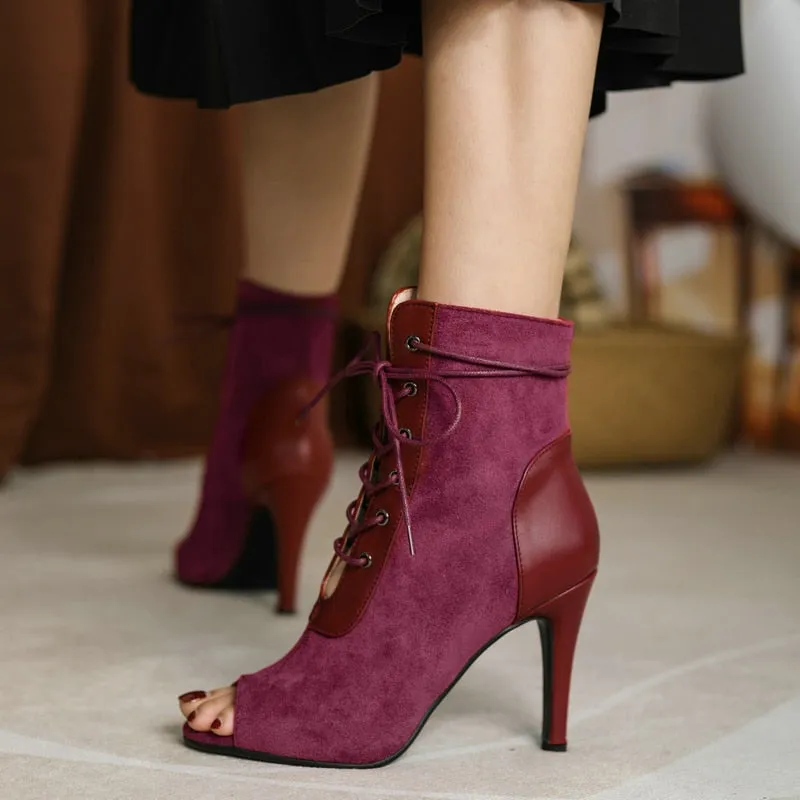 Women's Sexy Party High Heel Peep Toe Ankle Boots