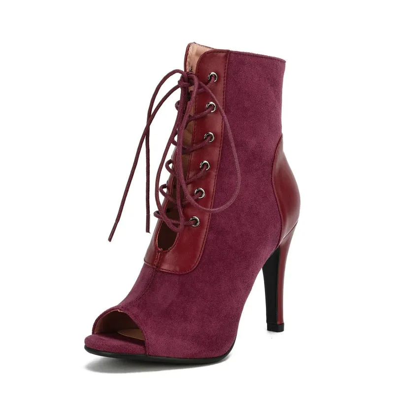 Women's Sexy Party High Heel Peep Toe Ankle Boots