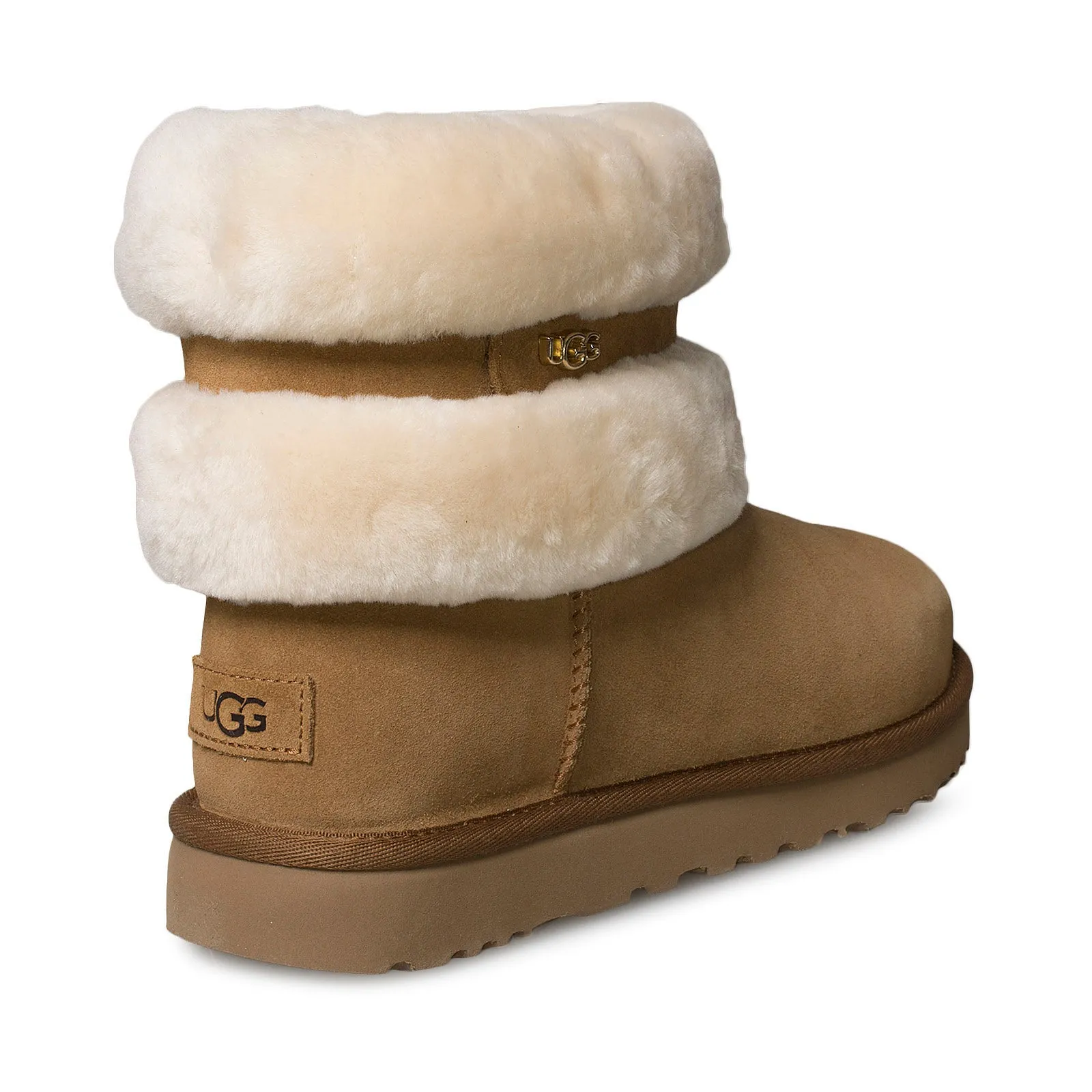 Women's UGG Fluff Mini Belted Chestnut Natural Boots