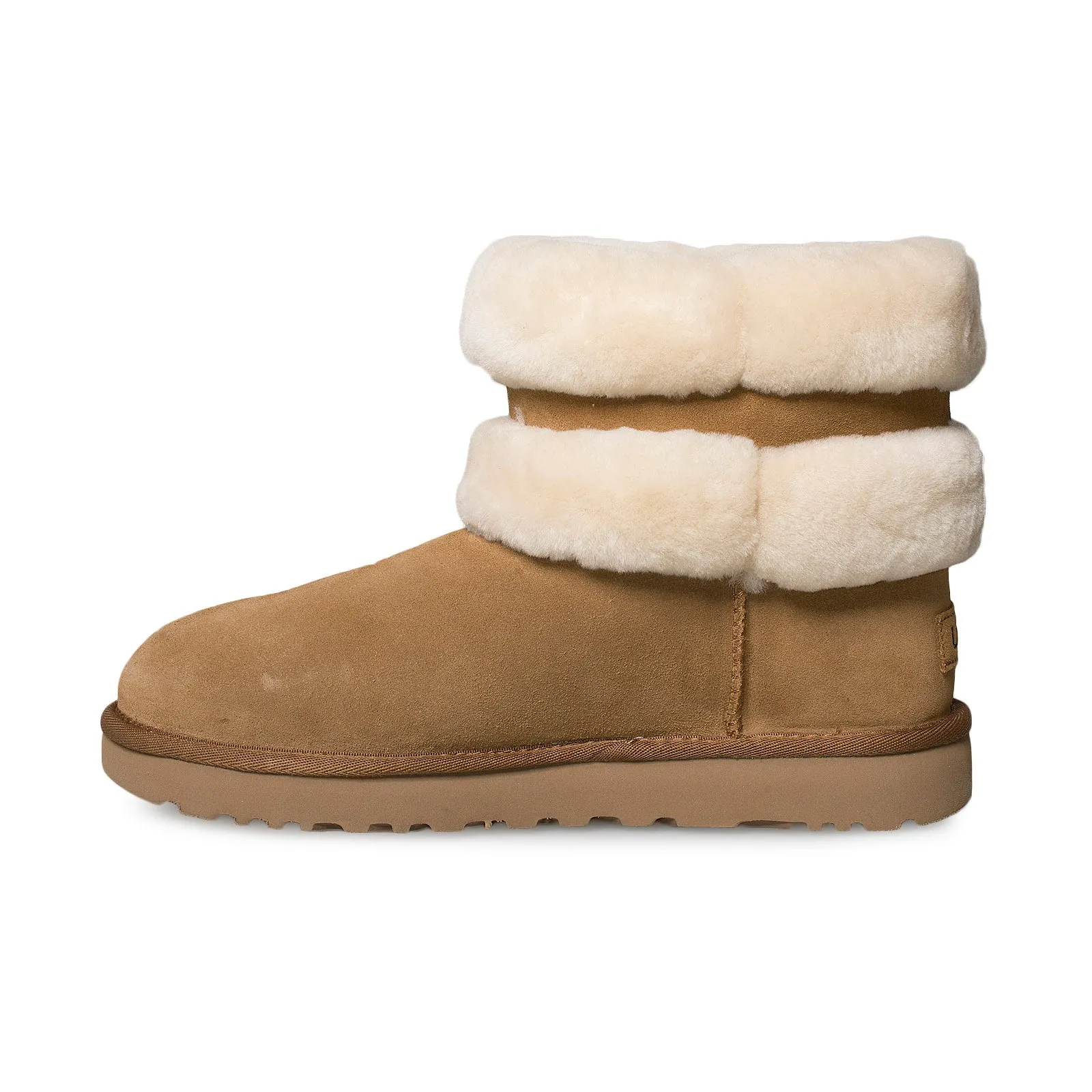 Women's UGG Fluff Mini Belted Chestnut Natural Boots