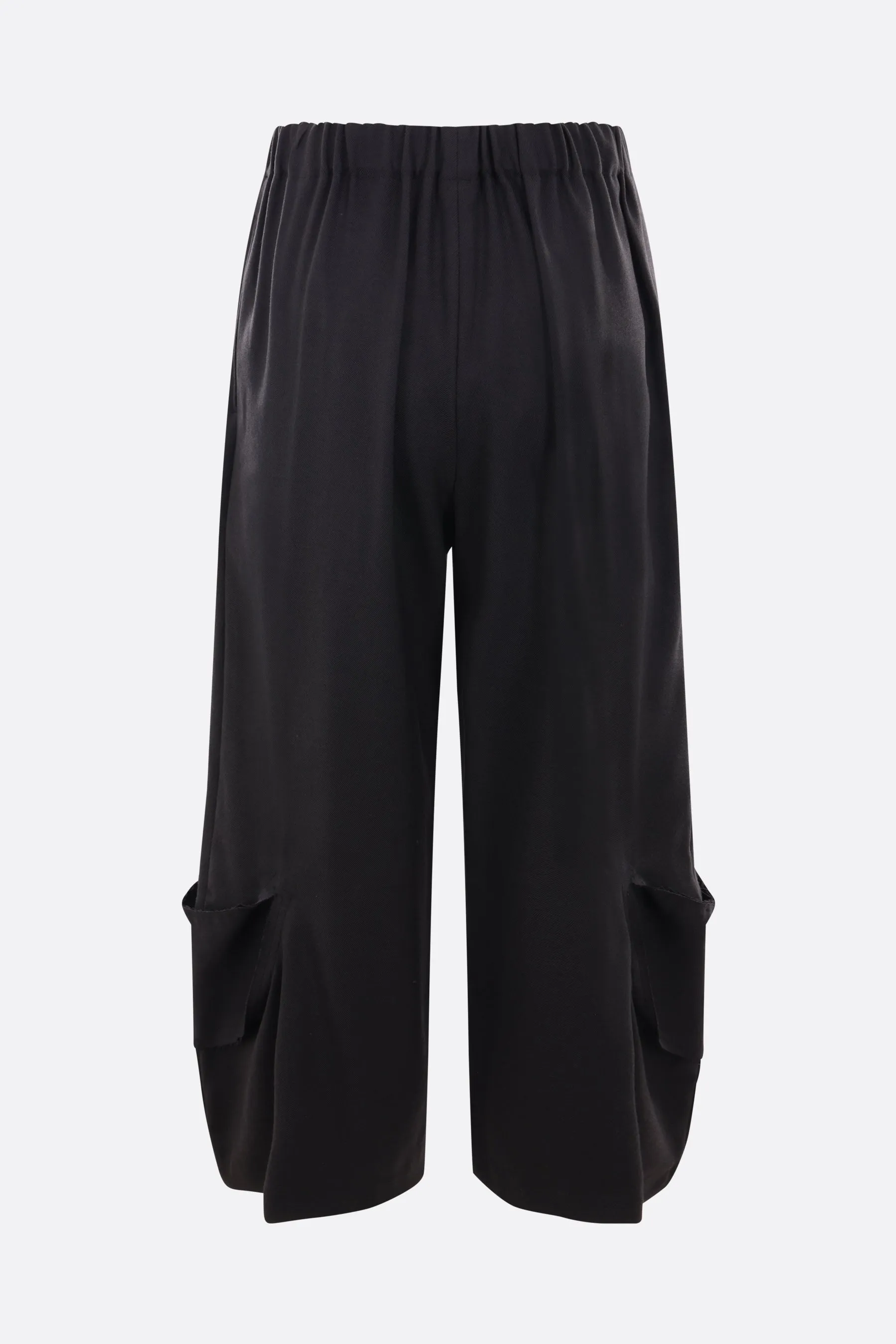 wool blend wide-leg cropped trousers