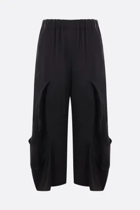 wool blend wide-leg cropped trousers