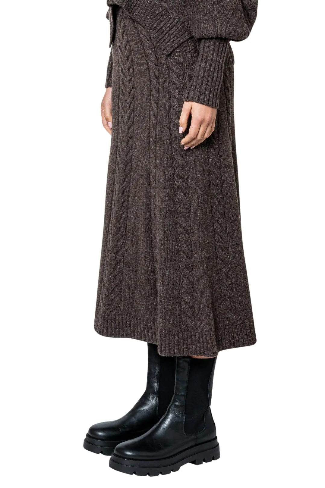 Wool Flared Maxi Skirt