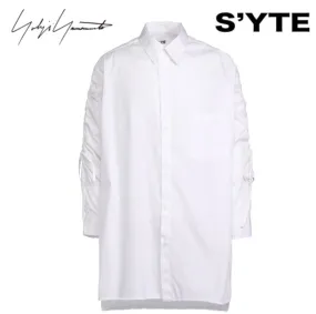 Yohji Yamamoto  |Unisex Street Style Long Sleeves Plain Cotton Oversized