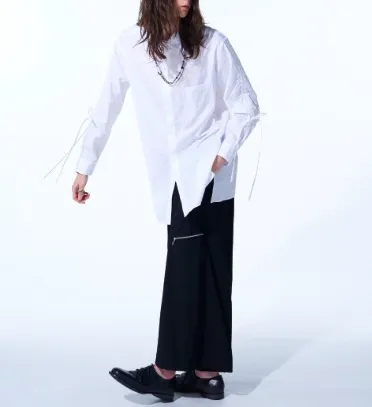 Yohji Yamamoto  |Unisex Street Style Long Sleeves Plain Cotton Oversized