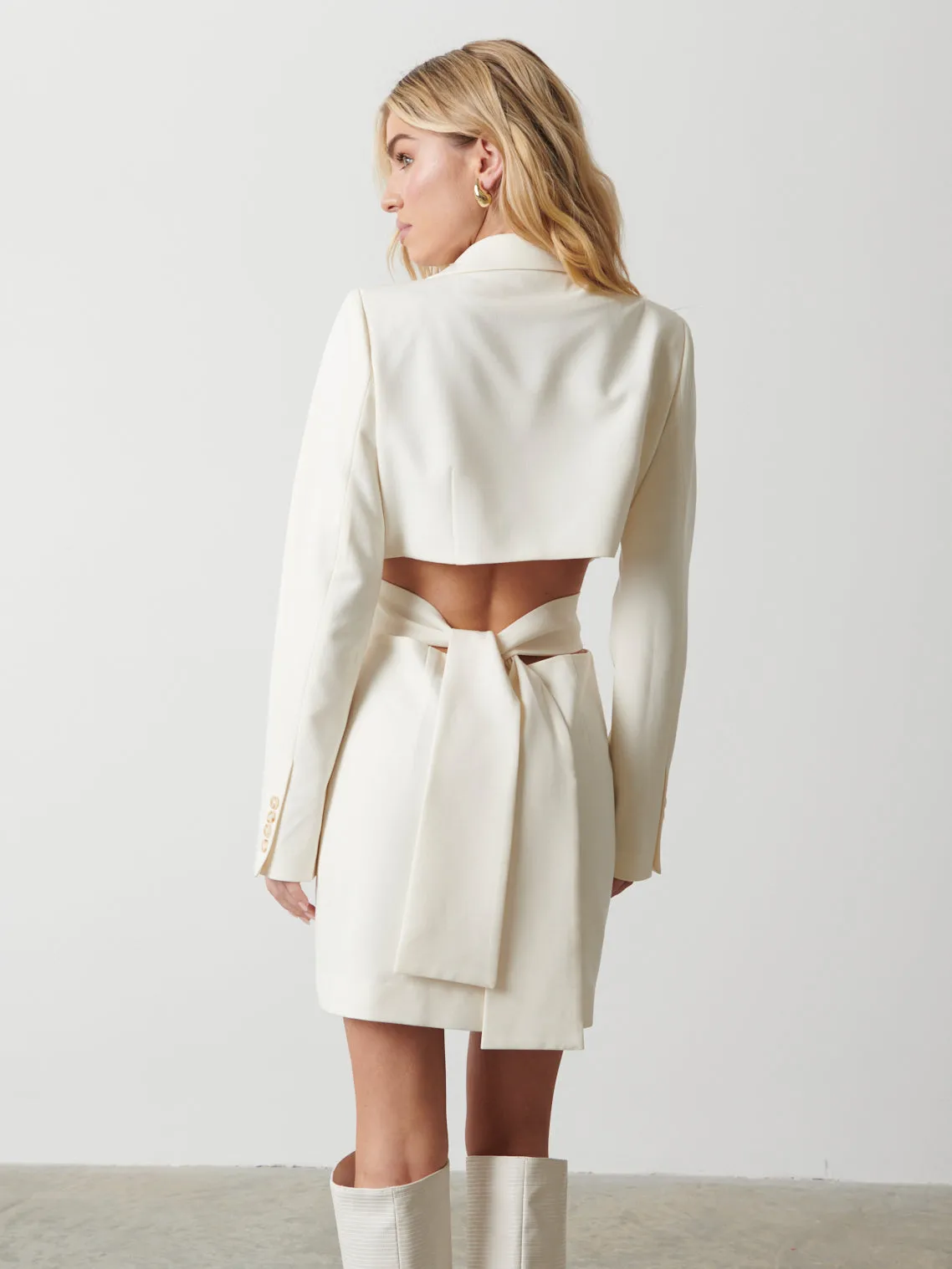 Zoe Cut Out Blazer Dress - Cream